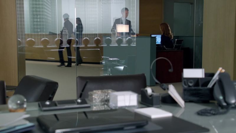 Donna. Blue is your color. Is Harvey back?