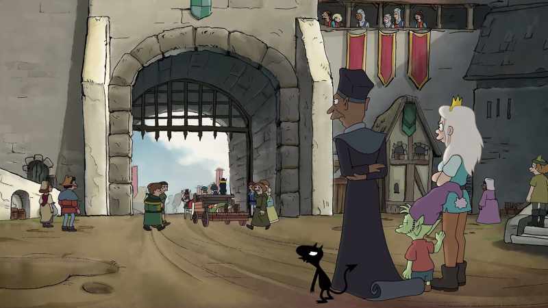 Don't let the drawbridge hit your ass on the way out. Ow!