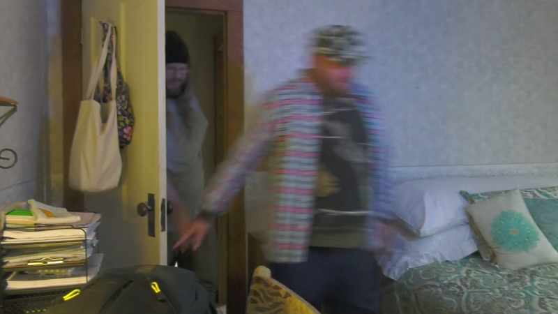 (door creaking)