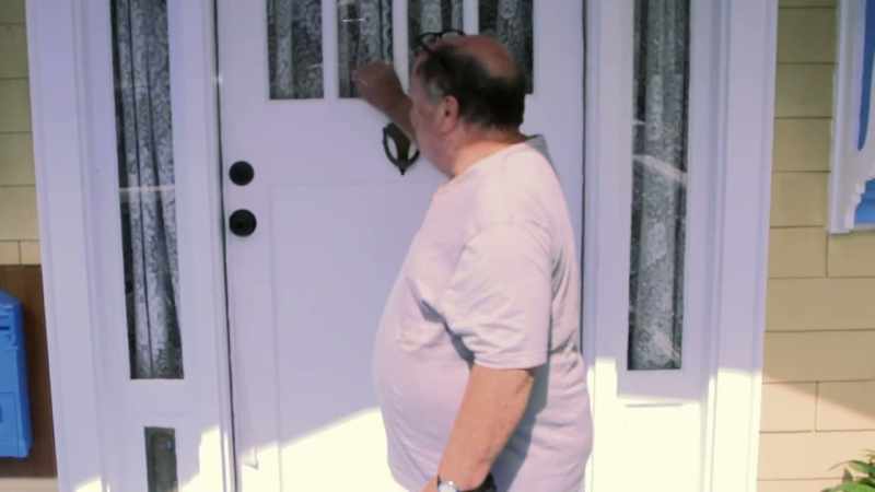 [door knocking]