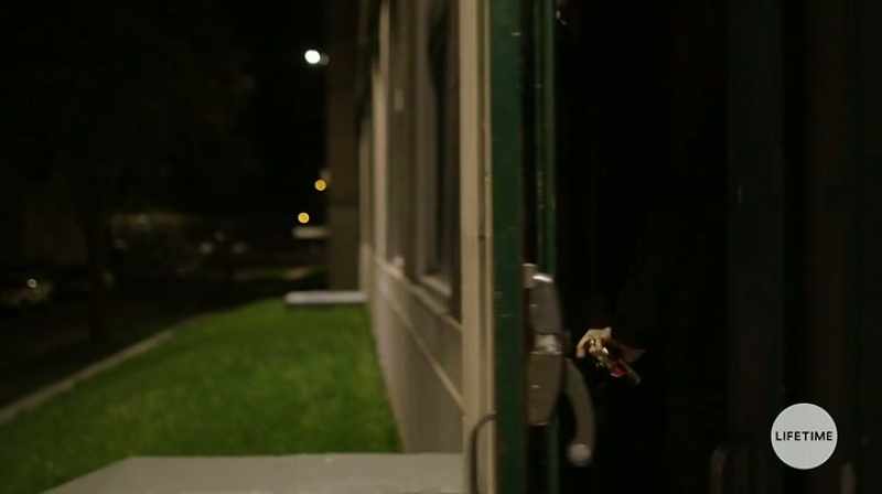 (door lock clicking)