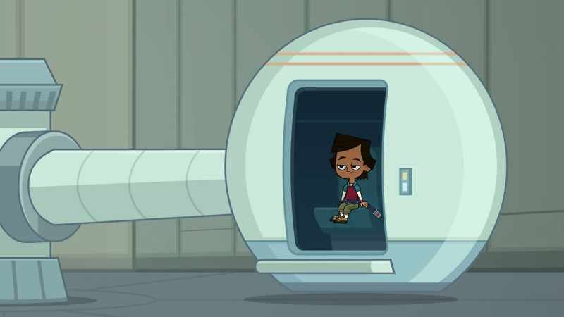 (Door shuts, beeps, whirring)