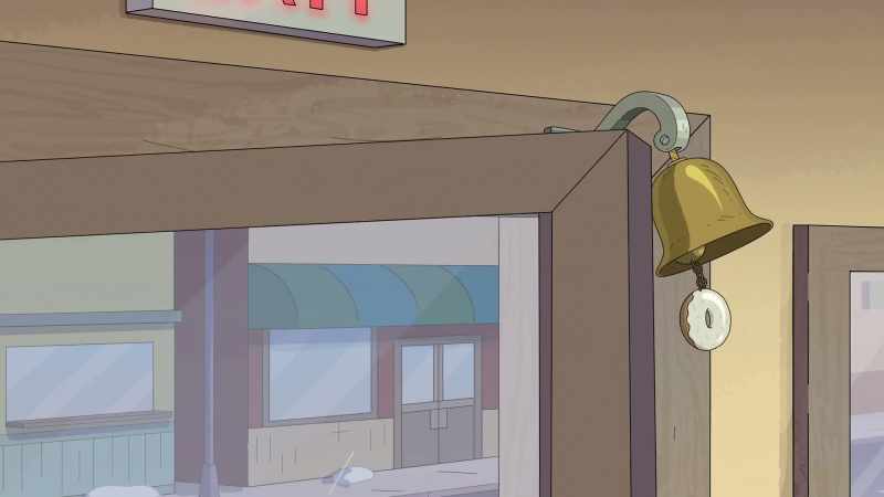 [door squeaks open] [bell dings]