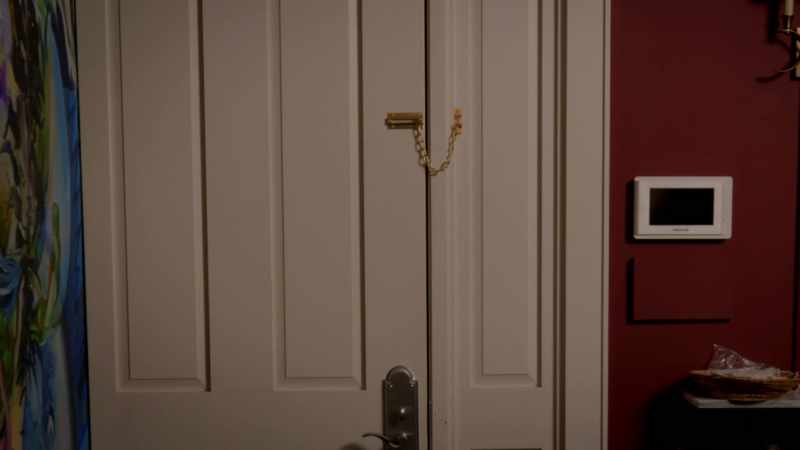 (door stops rattling)
