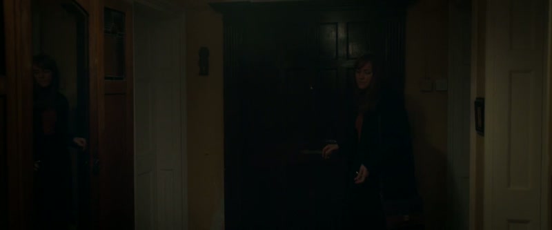 [Doorknob rattles]
