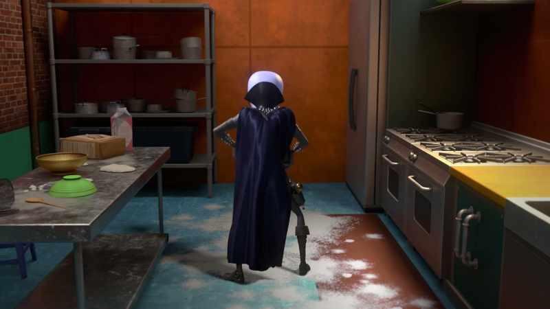 (doors creak) - (Megamind struggling)