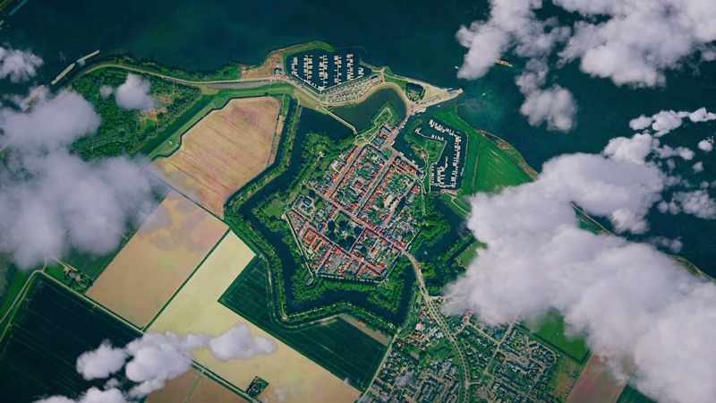 Dotted across this seemingly tranquil landscape