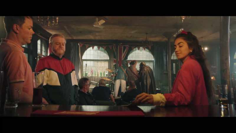 [dramatic guitar music]
