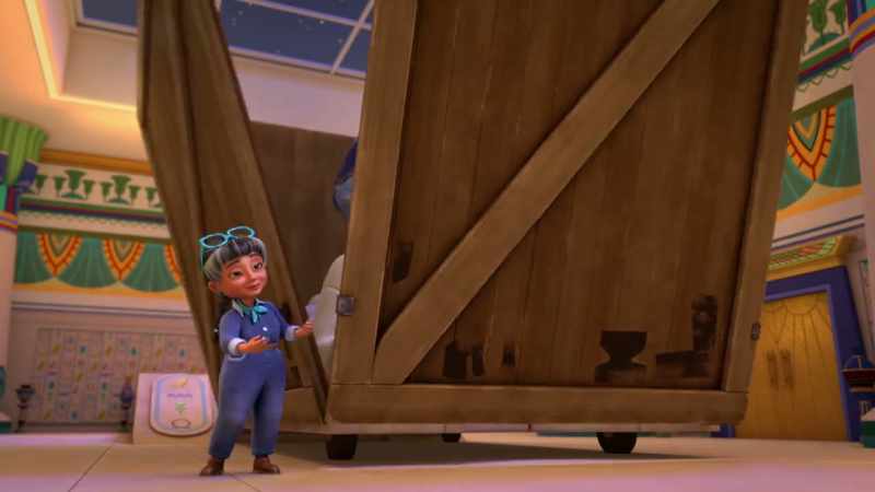 [dramatic music playing]