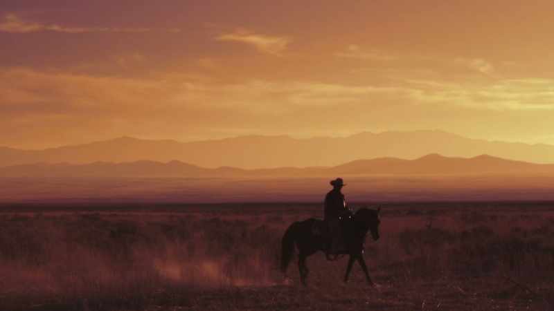 (dramatic western music)