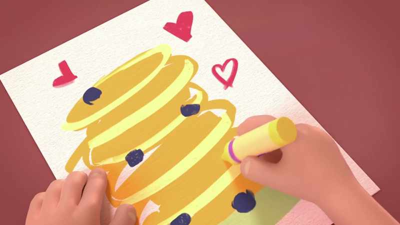 Drawing blueberry pancakes