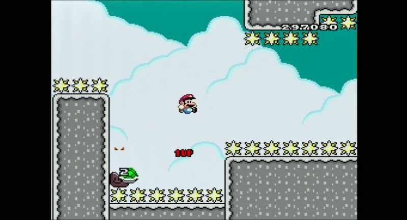 Drop Yoshi in a pit. Come back up