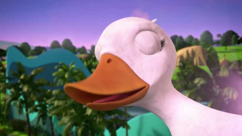 [duck quacking]