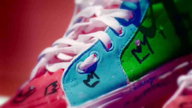 Each part of the shoe is a different color