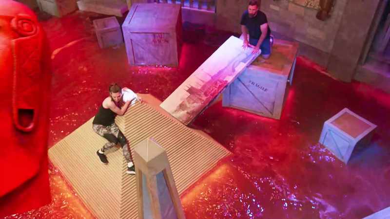 Earlier, Sean Virzi was able to knock down the obelisk