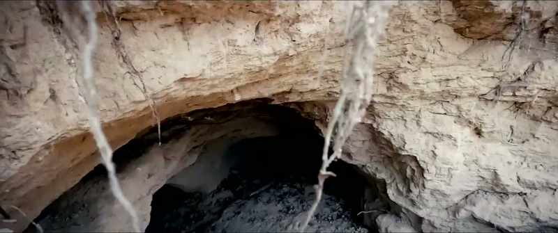 Earthen caves dug into the clay made by human hands