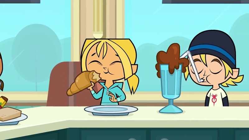 (Eating sounds)