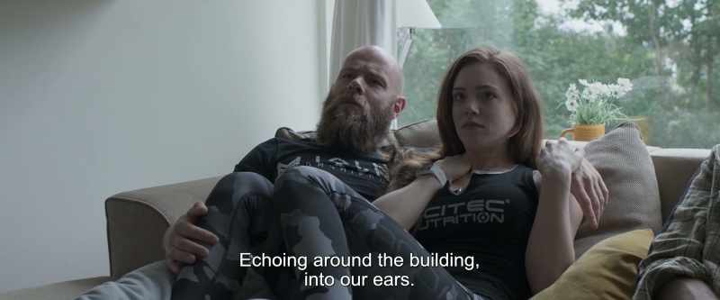 Echoing around the building, into our ears