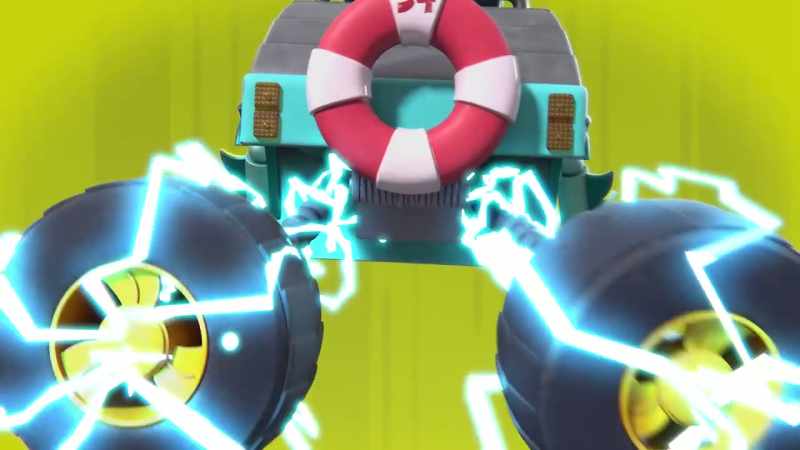 [electricity crackling] -[motor revs]