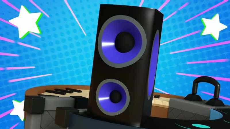 [electronic dance music playing]