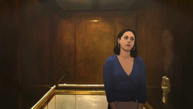 [elevator dings]