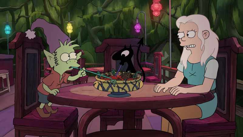 [Elfo and Luci slurping]