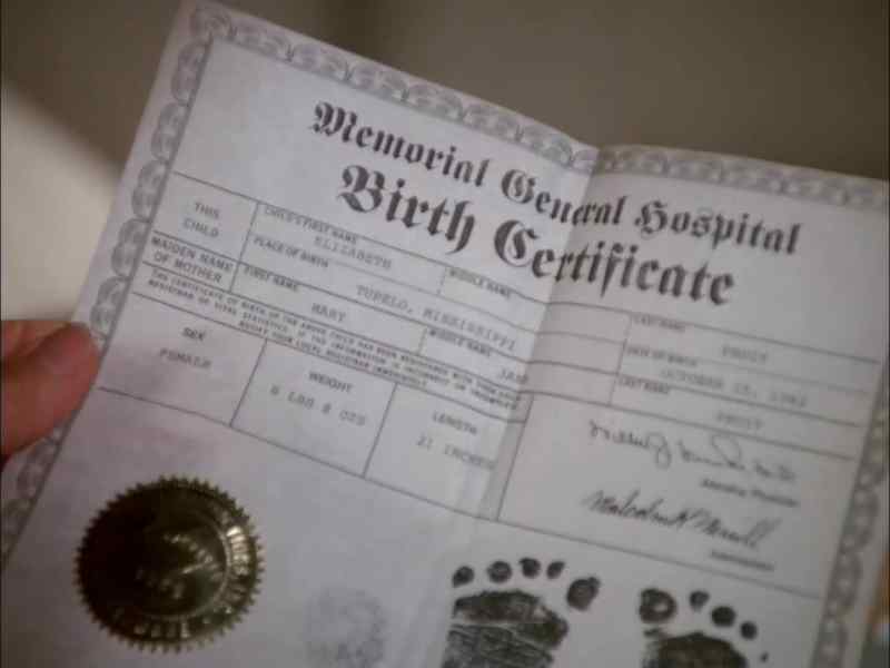 Elizabeth Pruitt's birth certificate