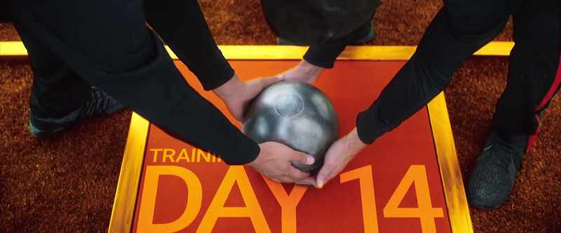 [Emily] Alright. This shot put is around 170 pounds