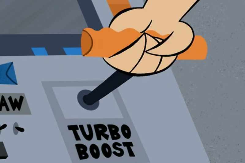 (ENGINE REVS) - (TIRES SCREECH)