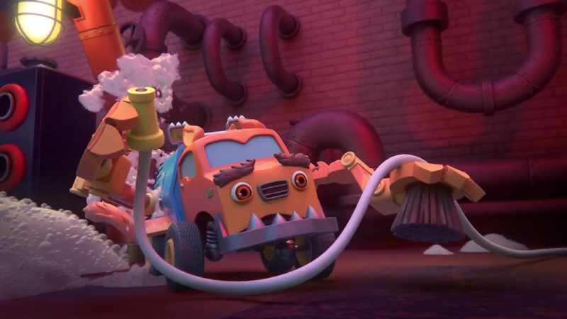 [engine revving]