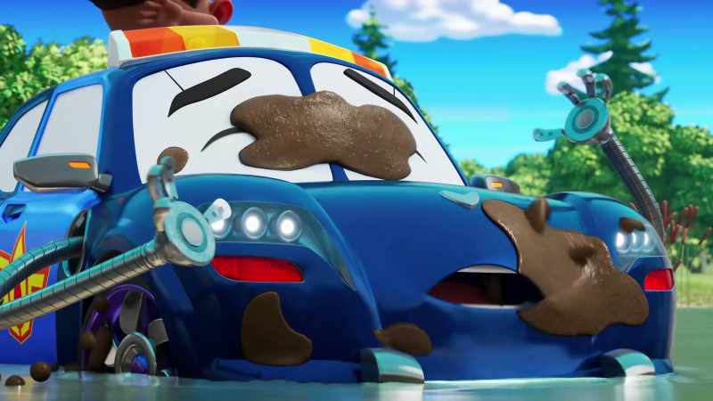 [engine revving]