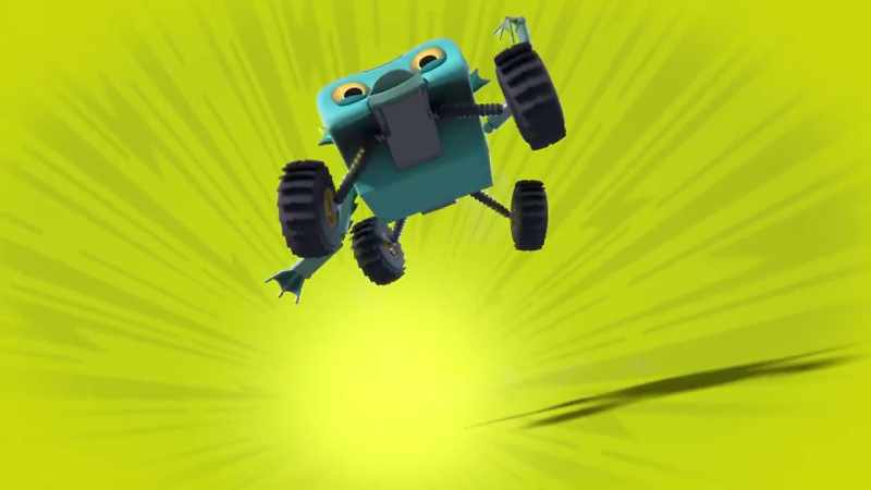 [engine revving] -Whoa! [chuckles]