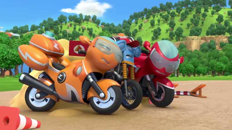 (engines revving)
