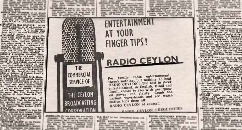 ENTERTAINMENT AT YOUR FINGER TIPS! RADIO CEYLON