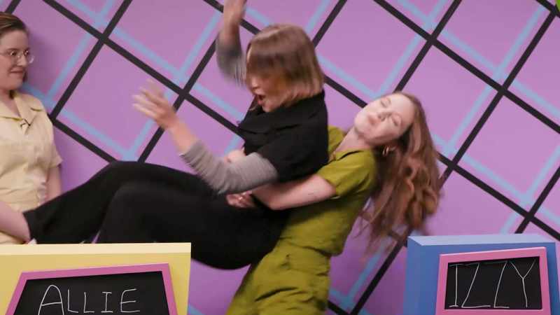 (Erin and Allie screaming chaotically)