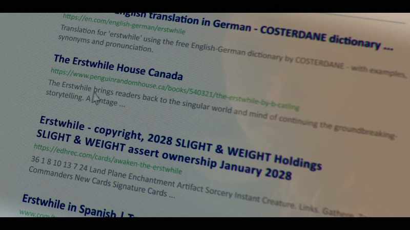 Erstwhile - copyright 2028 Slight & Weight Holdings