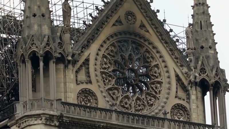 Even the 13th century rose windows stood firm