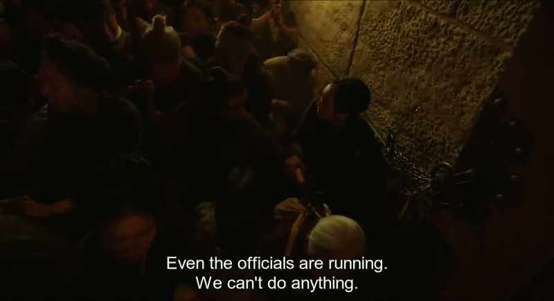 Even the officials are running. We can't do anything