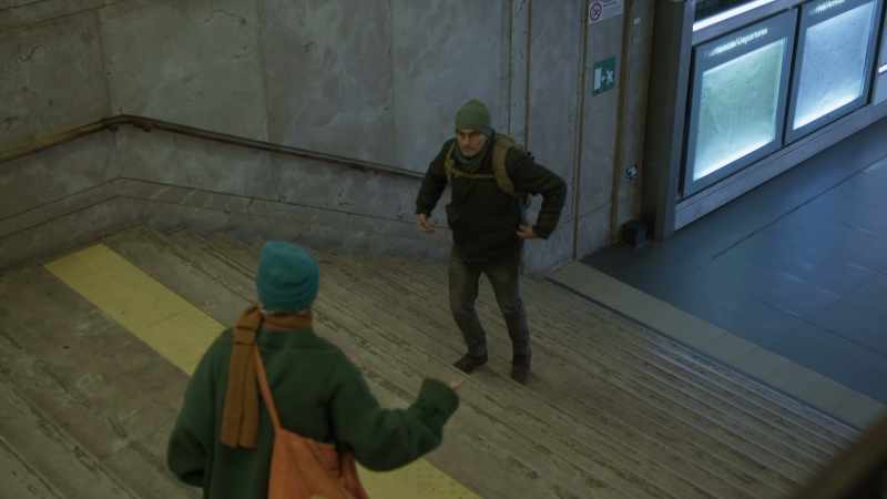 Excuse me. Um... W-where is the train for