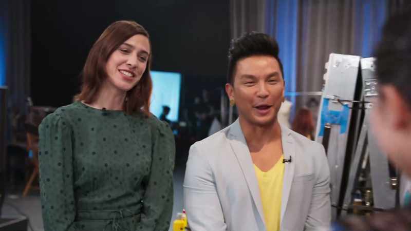 Explain to Prabal your vision for this, these two patterned looks