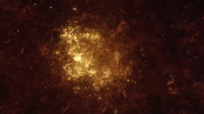 [explosions booming]