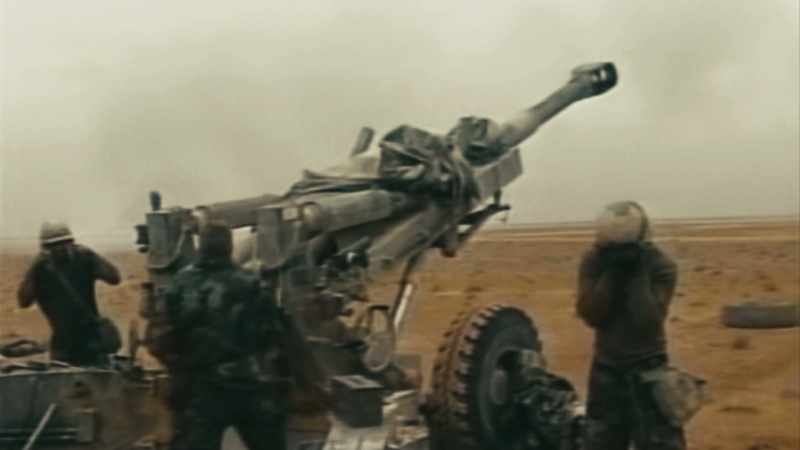 [EXPLOSIONS, GUNFIRE]