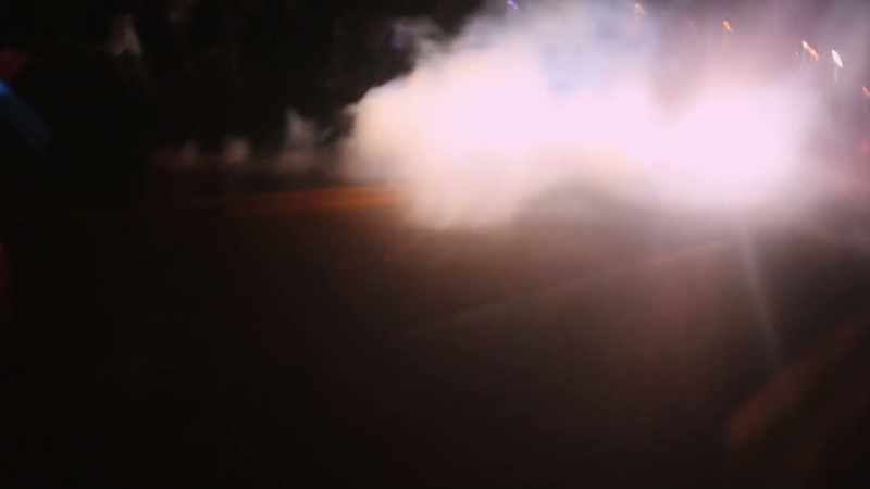 [explosives going off]