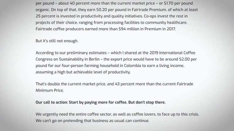 Fairtrade's includes a recent study that found