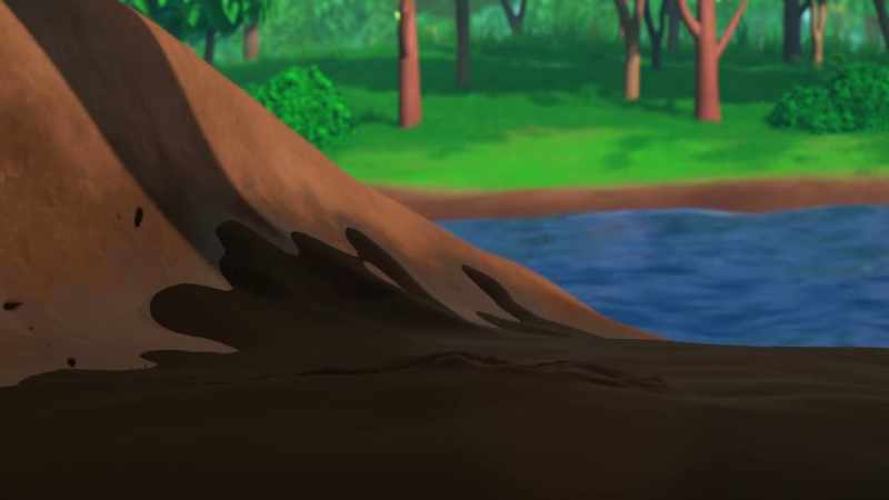 Falling, falling into the mud