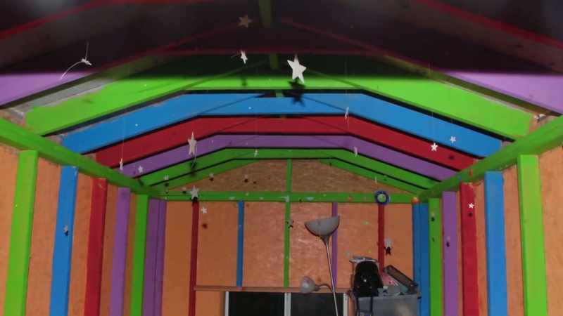 FANCY: In this shed is nothing except for a toddler bed