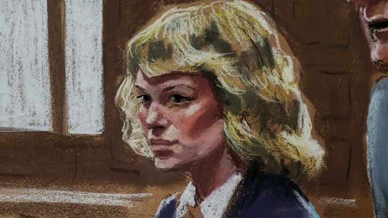Farrow wiped tears from her eyes
