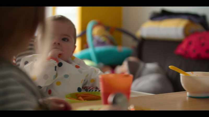 Feeds himself. Babo, good job. - Yay! You did it!