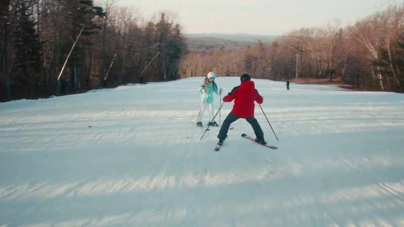 Feel that downhill ski engage with the tip