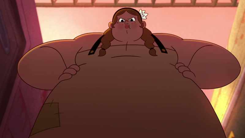 [feet thud loudly]